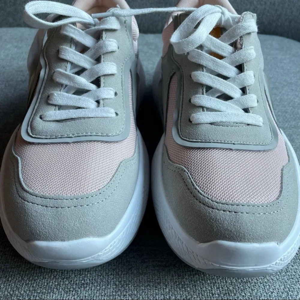 ZARA Woman Pink & Gray Platform Fashion Trainers Sneakers - Picture 6 of 10